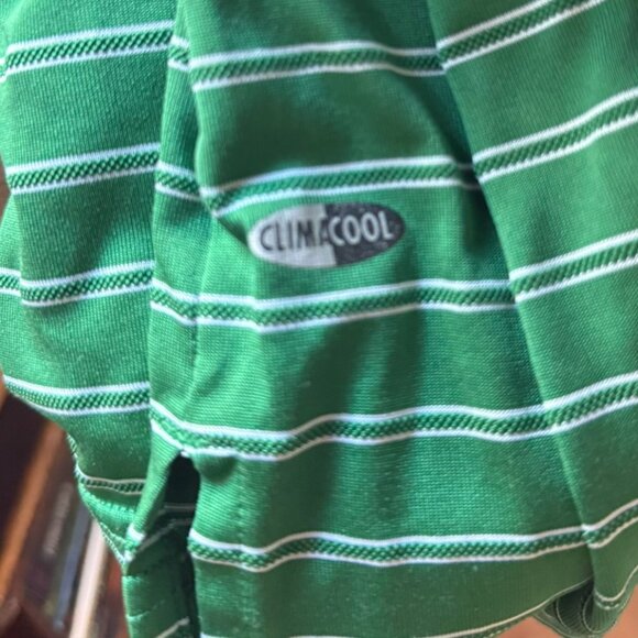 Adidas Golf • Chattanooga Golf Club Green & White Striped Climacool Polo Size L - Picture 9 of 9